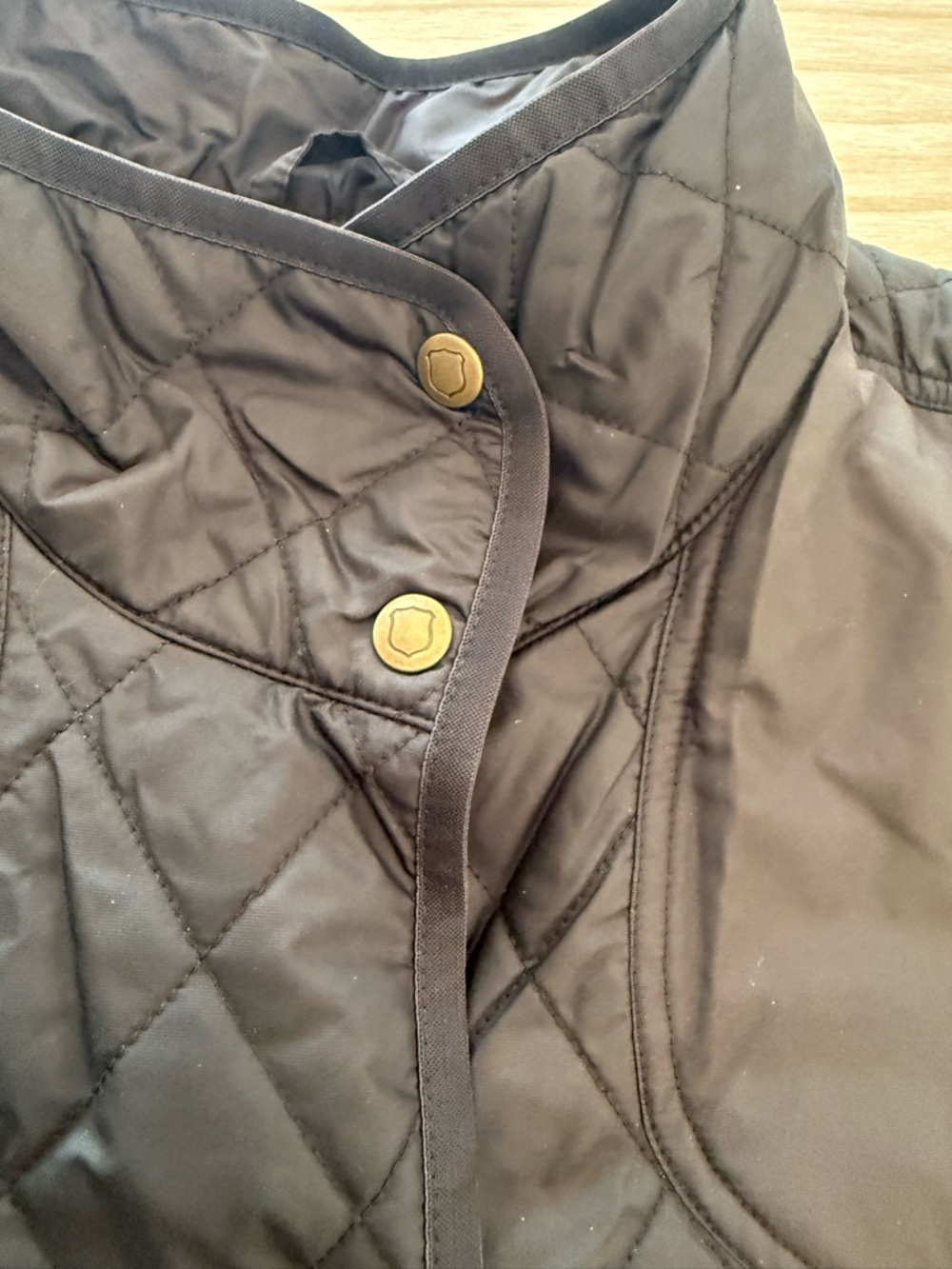 Eddie Bauer Quilted Black Snap-Front Puffer Jacket - Picture 4 of 9